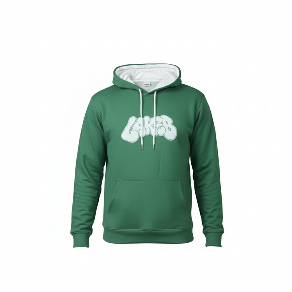 A bold and stylish forest-green premium hoodie designed with a soft fleece interior